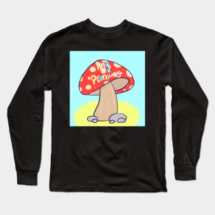 cute mushroom any pronouns Long Sleeve T-Shirt